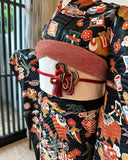 No.68 宝尽くし文様綸子黒振袖