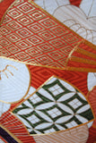 No.173 亀甲文様に扇面刺繍綸子振袖