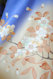 No.110 鶴に百花文様青ぼかし振袖