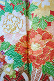 No.233 赤地花車文様刺繍綸子振袖　