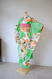 No.279 牡丹花々に絞り染め分け振袖