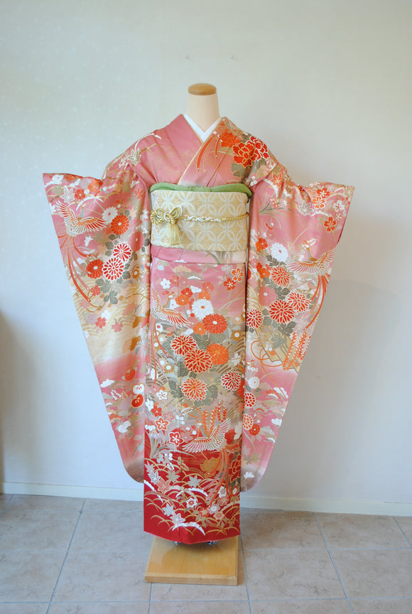 半額、絞り振り袖 ブライダルセンター雅の振袖 /赤色/古典/菊柄/ No1112総絞り振袖 | My振袖