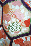 No.173 亀甲文様に扇面刺繍綸子振袖