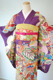 No.266 吉祥花々に雲取り文様刺繍振袖