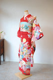 No.164 桜に花々文様縮緬振袖
