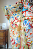 No.264 鶯色百花花薬玉文様振袖