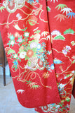 No.233 赤地花車文様刺繍綸子振袖　