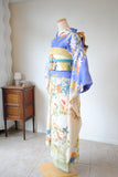 No.110 鶴に百花文様青ぼかし振袖