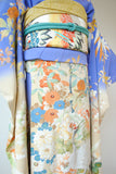 No.110 鶴に百花文様青ぼかし振袖