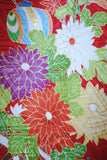 No.233 赤地花車文様刺繍綸子振袖　