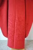 No.189　赤無地汕頭刺繍縮緬振袖