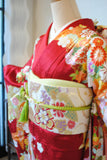 No.219 束ね熨斗に花薬玉文様綸子振袖