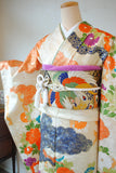 No.276 雲取りに菊牡丹文様刺繍振袖