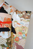 No.271 吉澤織物　吉祥雲取文様四季の花々刺繍振袖