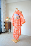 No.301 菊花に波頭文様橙総絞り振袖