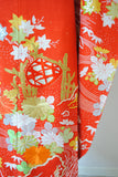 No.108 御所解文様刺繍縮緬赤振袖