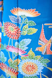 No.244　花々に鳥文様紅型振袖