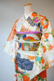 No.276 雲取りに菊牡丹文様刺繍振袖