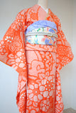 No.301 菊花に波頭文様橙総絞り振袖