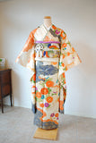 No.276 雲取りに菊牡丹文様刺繍振袖