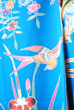 No.244　花々に鳥文様紅型振袖