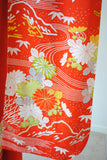No.108 御所解文様刺繍縮緬赤振袖