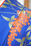 No.229 【特選】群青色錦紗地百花繚乱刺繍振袖　一式