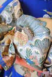 No.229 【特選】群青色錦紗地百花繚乱刺繍振袖　一式
