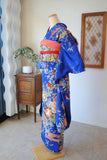 No.229 【特選】群青色錦紗地百花繚乱刺繍振袖　一式