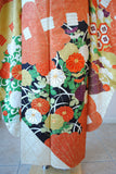 No.243　檜扇に菊文様刺繍綸子振袖