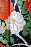 No.243　檜扇に菊文様刺繍綸子振袖