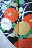 No.243　檜扇に菊文様刺繍綸子振袖