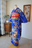 No.229 【特選】群青色錦紗地百花繚乱刺繍振袖　一式