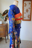 No.229 【特選】群青色錦紗地百花繚乱刺繍振袖　一式