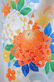 No.59　牡丹に菊波文様綸子振袖