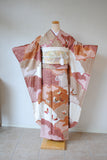 No.225 雪輪総絞りに蝶々刺繍振袖