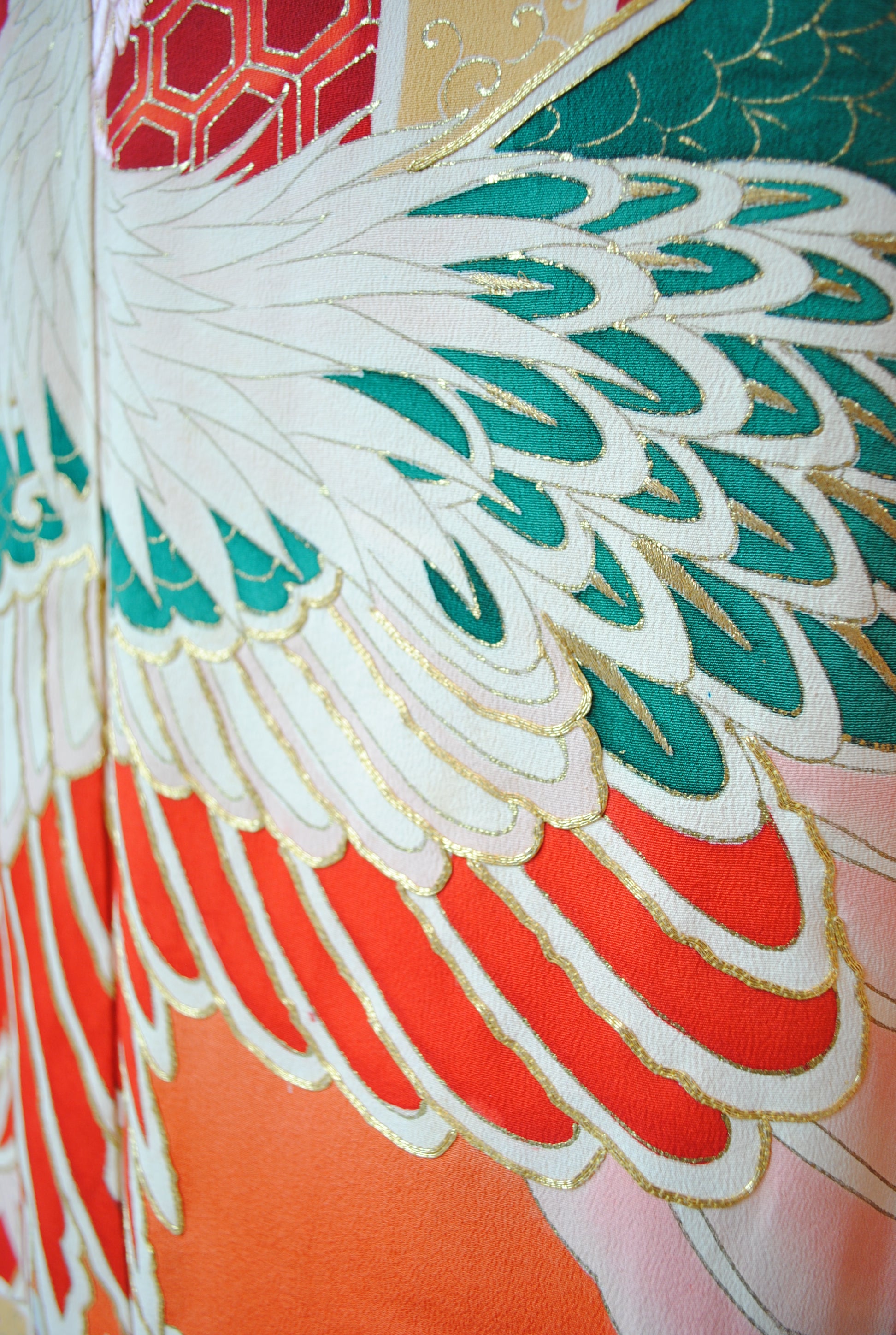 No.127 飛翔鳳凰文様朱赤振袖 – 灯屋2オンラインショップ