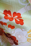 No.107 薄緑色綸子地立涌文様刺繍振袖